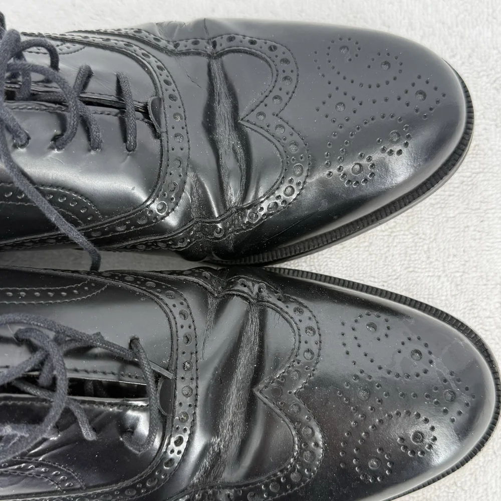 Cole Haan Oxford Wingtip Brogue Dress Shoes Mens 9D Black Leather C07941